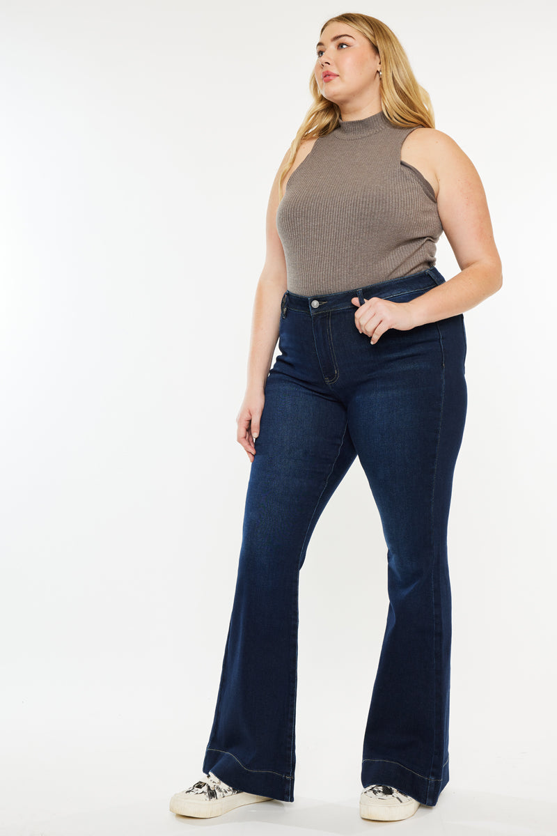 Nancy High Rise Flare Jeans (Plus Size) - Official Kancan USA