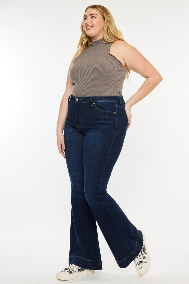 Nancy High Rise Flare Jeans (Plus Size) - Official Kancan USA