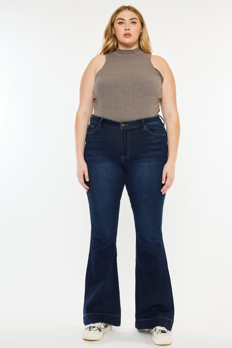 Nancy High Rise Flare Jeans (Plus Size) - Official Kancan USA