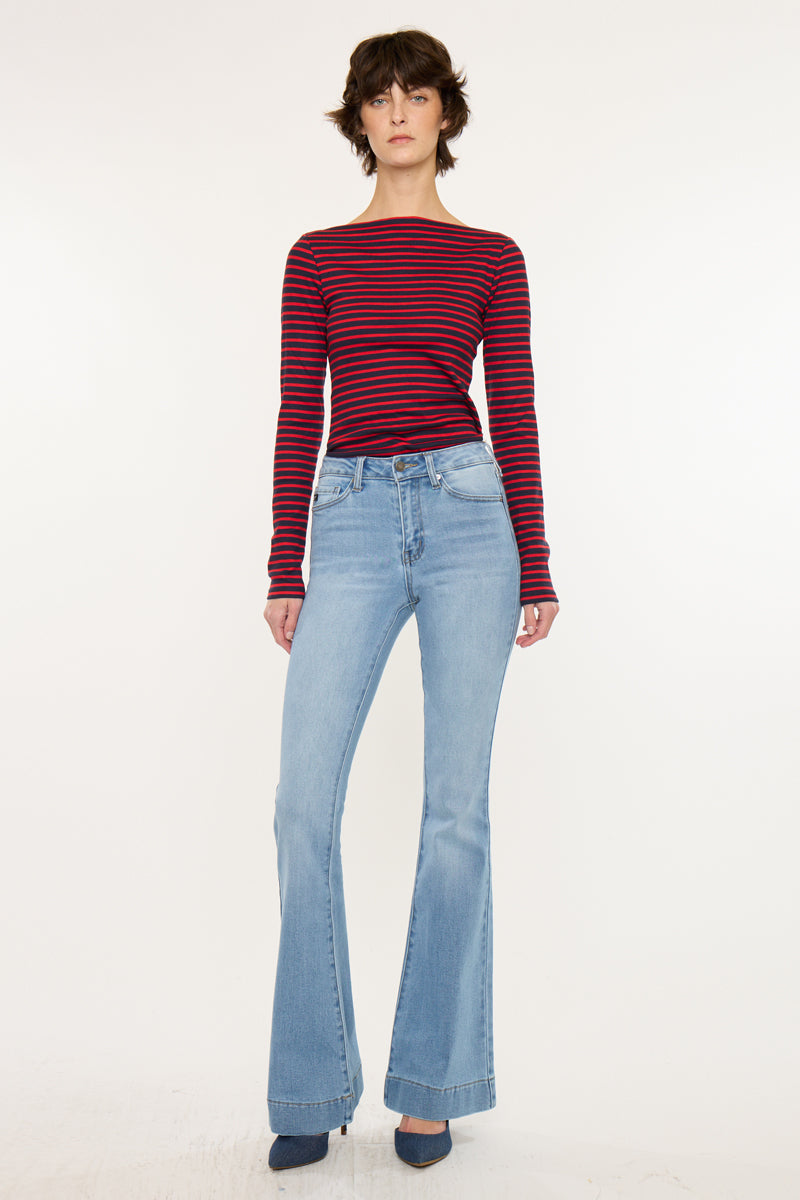 Roxanne High Rise Flare Jeans with Classic 5-Pocket Design