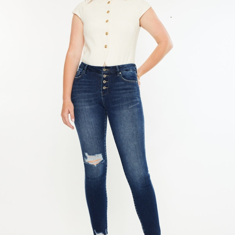 Milo High Rise Ankle Skinny Jeans - Curvy - Official Kancan USA