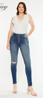 Wesley High Rise Super Skinny Jeans - Curvy - Official Kancan USA