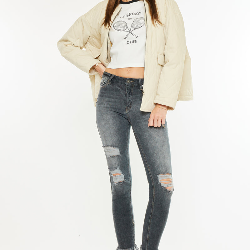 Lourdes High Rise Ankle Skinny Jeans - Official Kancan USA
