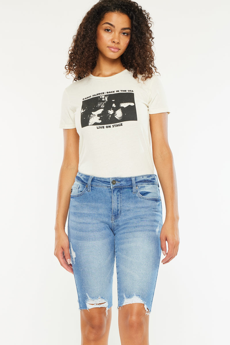 Yara Mid Rise Bermuda Shorts - Official Kancan USA