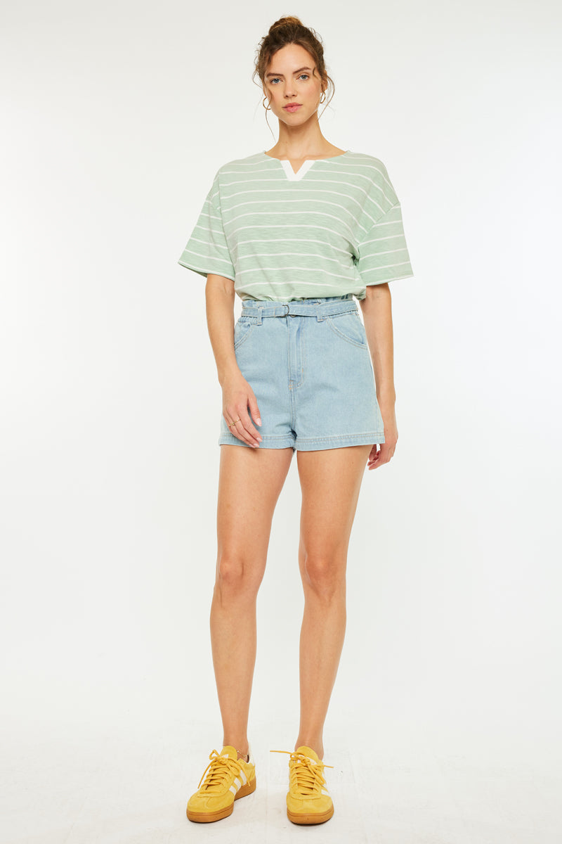 Eliana Ultra High Rise Belted Paperbag Shorts - Official Kancan USA
