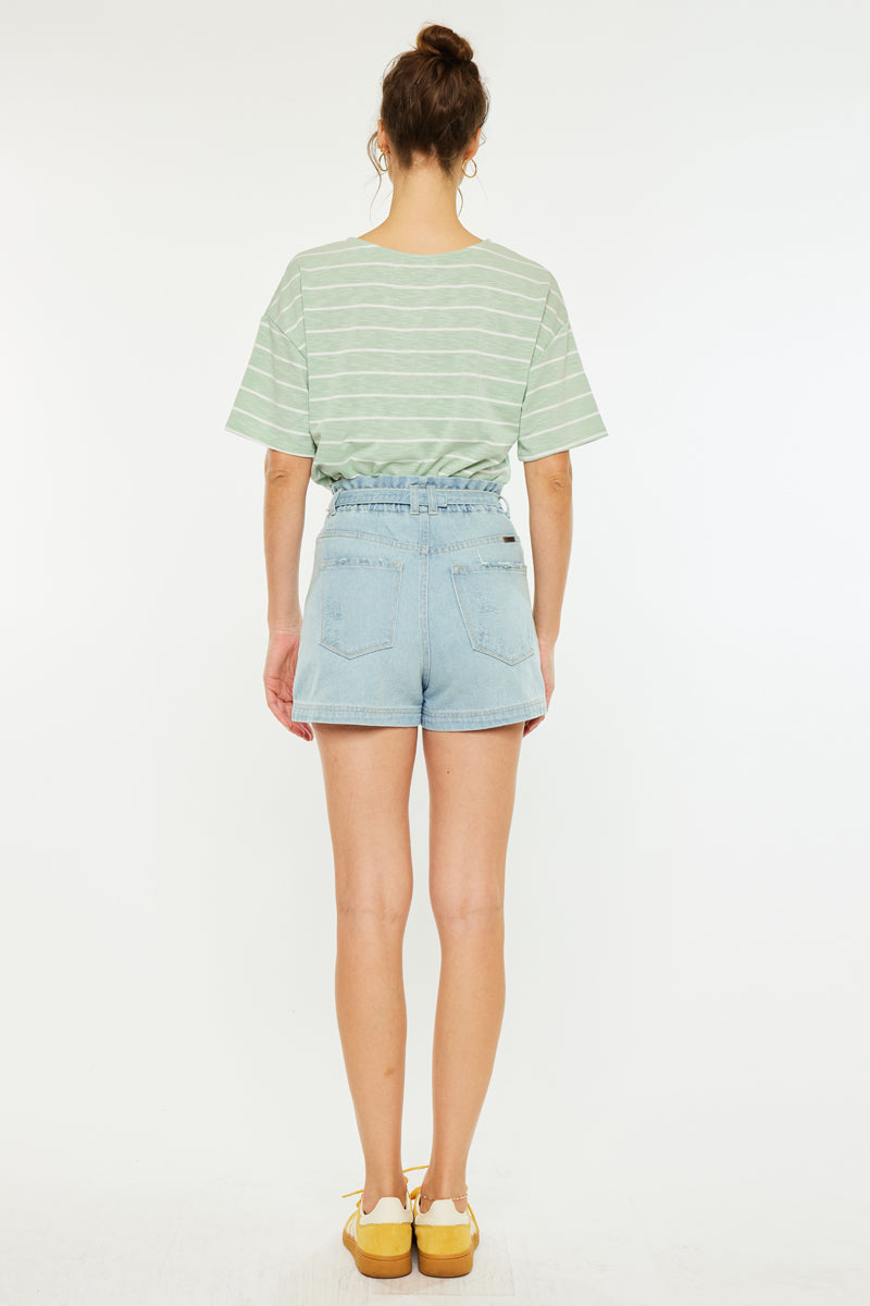 Eliana Ultra High Rise Belted Paperbag Shorts - Official Kancan USA