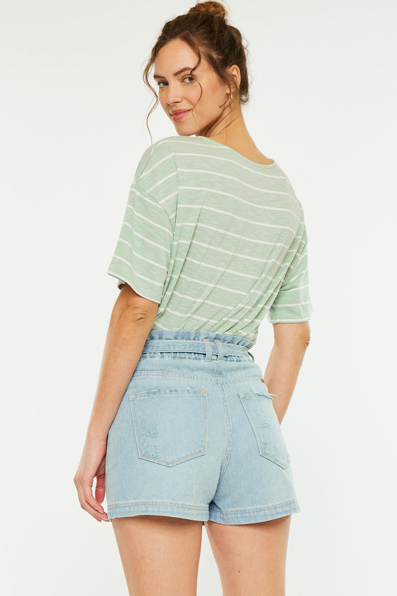 Eliana Ultra High Rise Belted Paperbag Shorts - Official Kancan USA