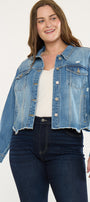 Vianca Distressed Denim Jacket (Plus Size)