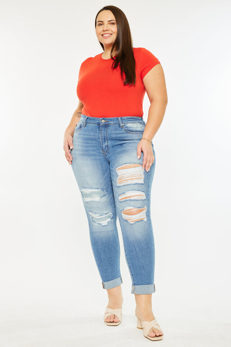 Marimar  Mid Rise Ankle Skinny Jeans (Plus Size) - Official Kancan USA