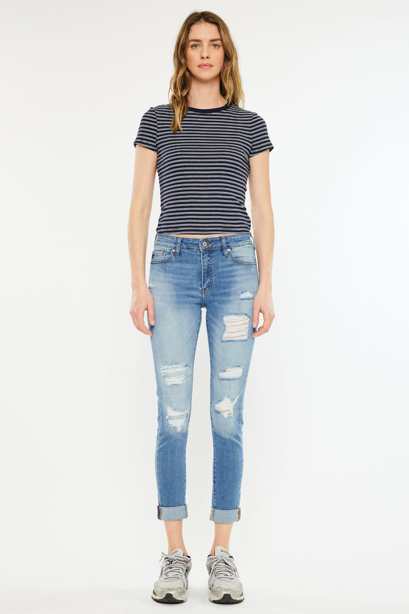 Caroline Mid Rise Ankle Skinny Jeans - Official Kancan USA
