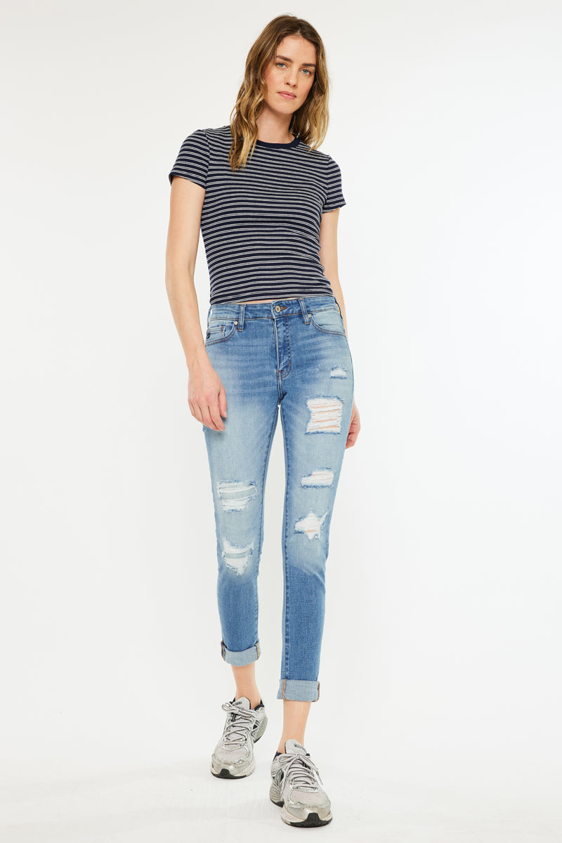 Caroline Mid Rise Ankle Skinny Jeans - Official Kancan USA