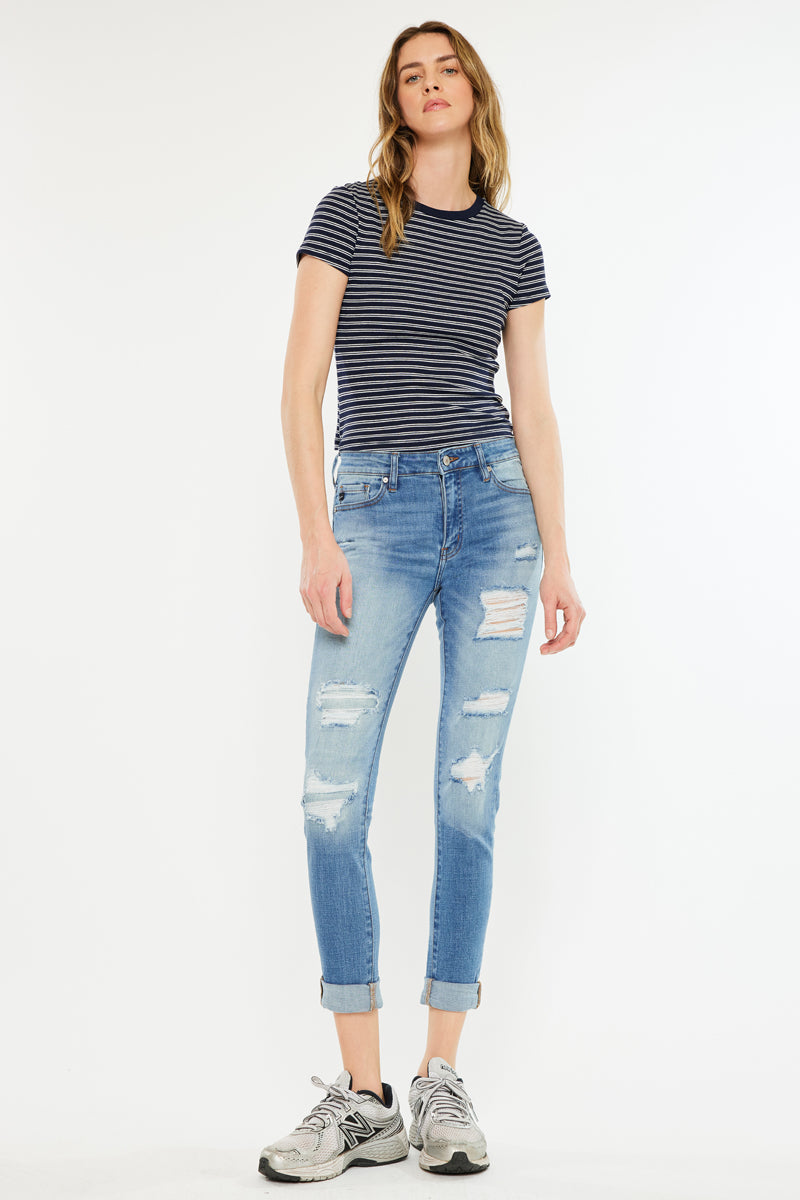 Caroline Mid Rise Ankle Skinny Jeans - Official Kancan USA