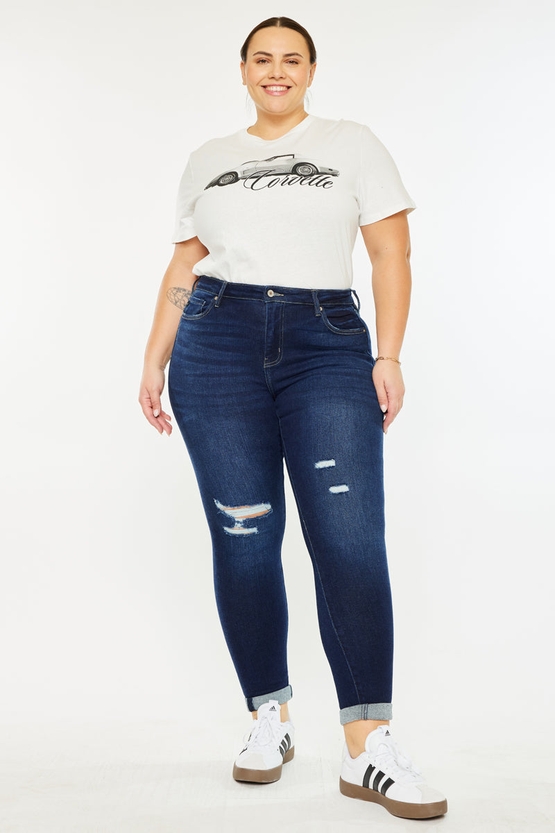 Berenice Mid Rise Ankle Skinny Jeans (Plus Size) - Official Kancan USA