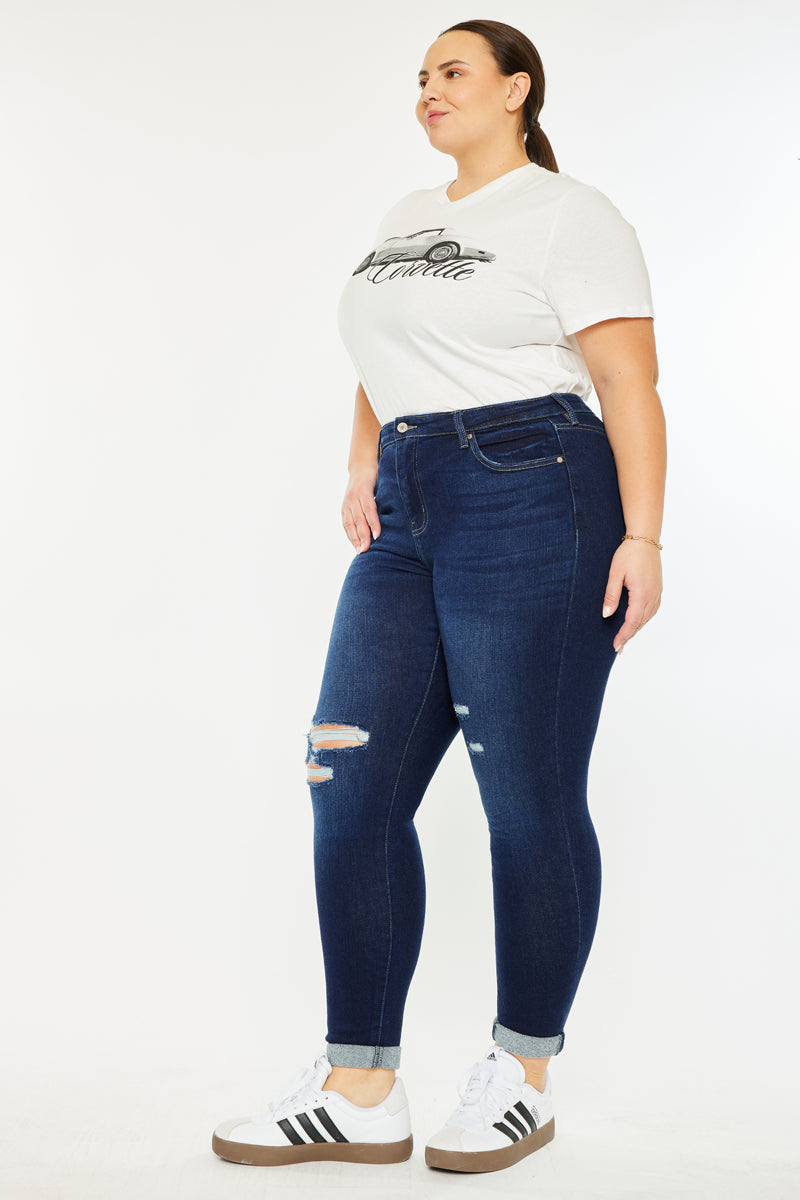 Berenice Mid Rise Ankle Skinny Jeans (Plus Size) - Official Kancan USA
