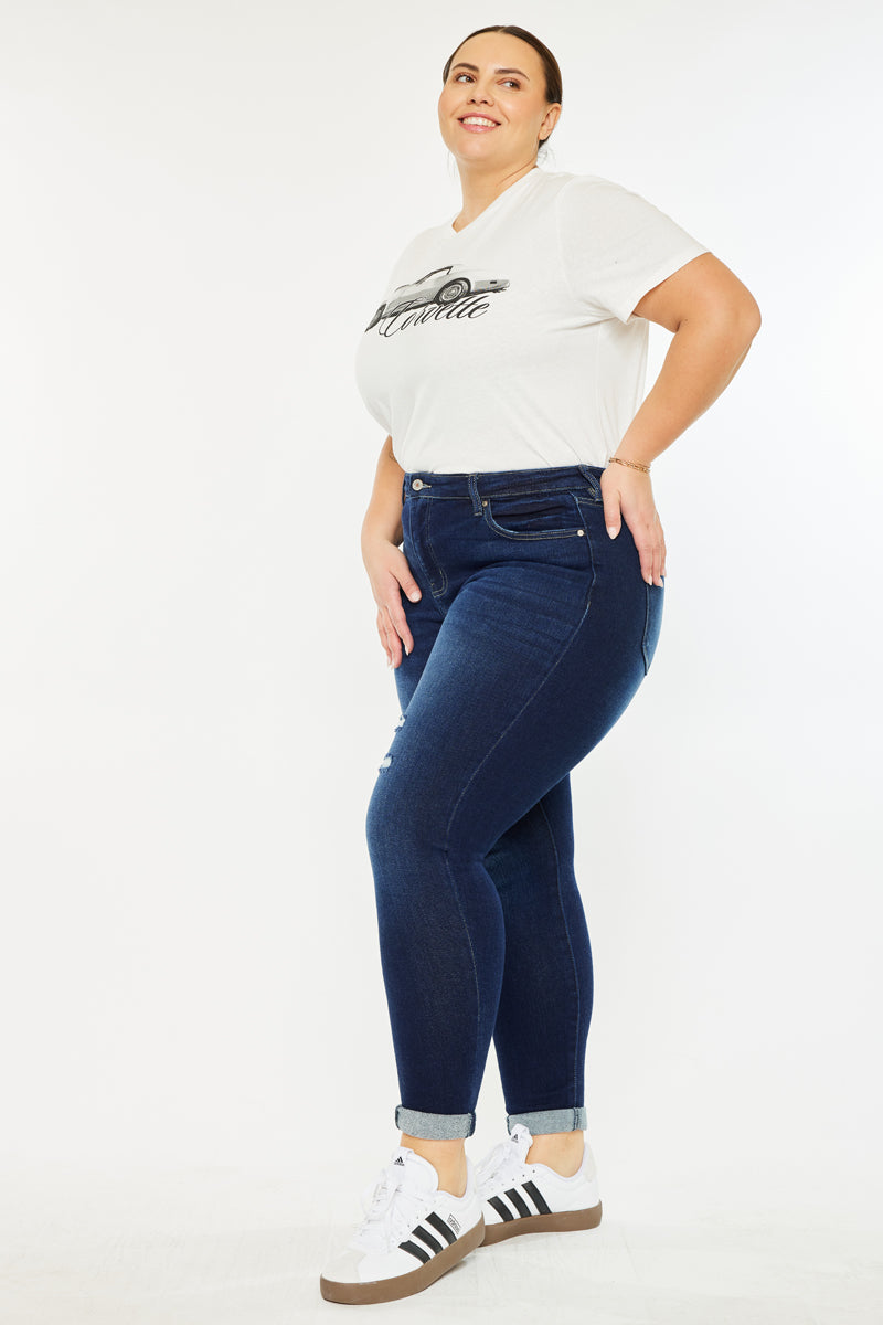 Berenice Mid Rise Ankle Skinny Jeans (Plus Size) - Official Kancan USA