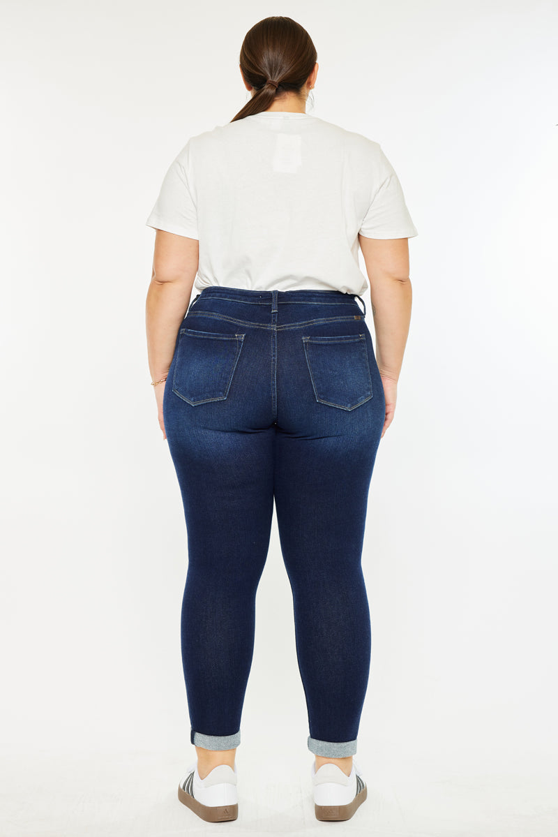 Berenice Mid Rise Ankle Skinny Jeans (Plus Size) - Official Kancan USA