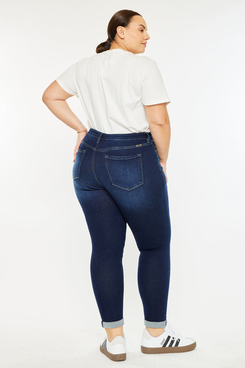 Berenice Mid Rise Ankle Skinny Jeans (Plus Size) - Official Kancan USA