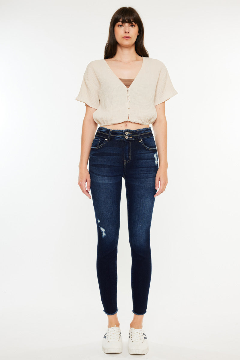Danica High Rise Ankle Skinny Jeans - Official Kancan USA