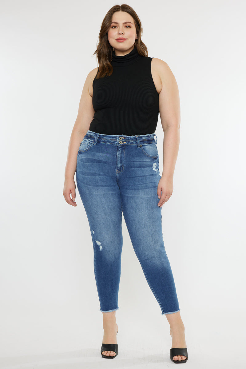 Valencia High Rise Ankle Skinny Jeans (Plus) - Official Kancan USA