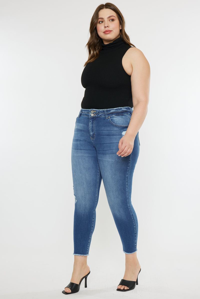 Valencia High Rise Ankle Skinny Jeans (Plus) - Official Kancan USA
