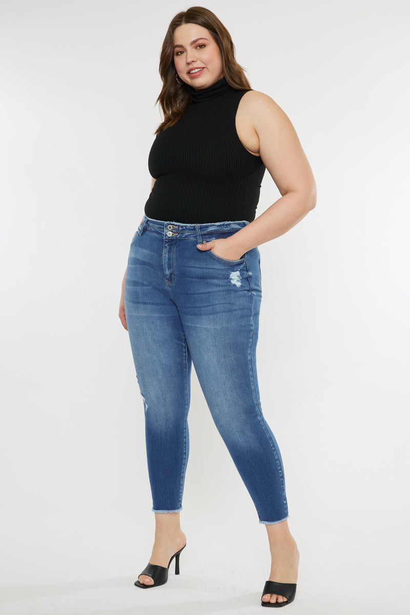Valencia High Rise Ankle Skinny Jeans (Plus) - Official Kancan USA