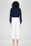 Electra White Mid Rise Ankle Skinny Jeans - Official Kancan USA