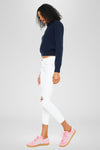 Electra White Mid Rise Ankle Skinny Jeans - Official Kancan USA