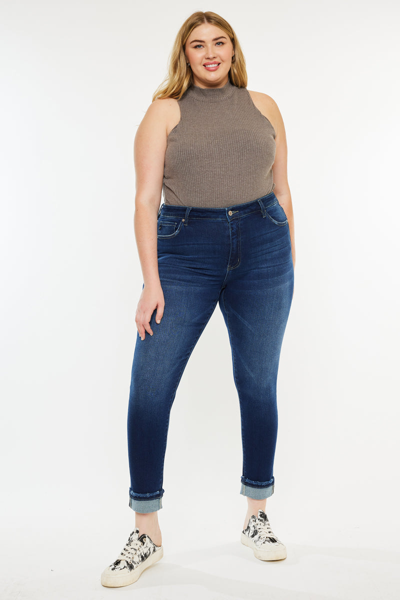 Lurdes Mid Rise Ankle Skinny Jeans (Plus Size) – Kancan USA