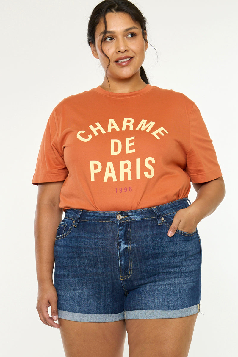 Gabriella High Rise Shorts (Plus Size) | Kancan USA
