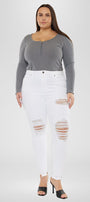 Kristy High Rise Slim Straight Jeans (Plus Size) - Official Kancan USA
