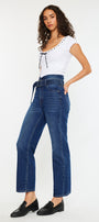 Kaas Ultra High Rise Belted Paperbag Straight Leg Jeans - Official Kancan USA