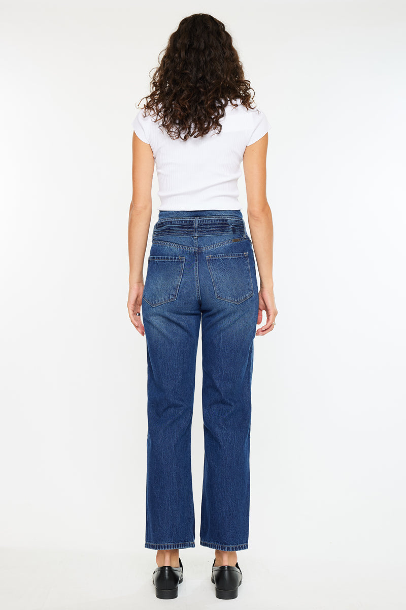 Kaas Ultra High Rise Belted Paperbag Straight Leg Jeans - Official Kancan USA