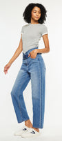Kaas Ultra High Rise Belted Paperbag Straight Leg Jeans - Official Kancan USA