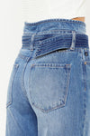 Kaas Ultra High Rise Belted Paperbag Straight Leg Jeans - Official Kancan USA
