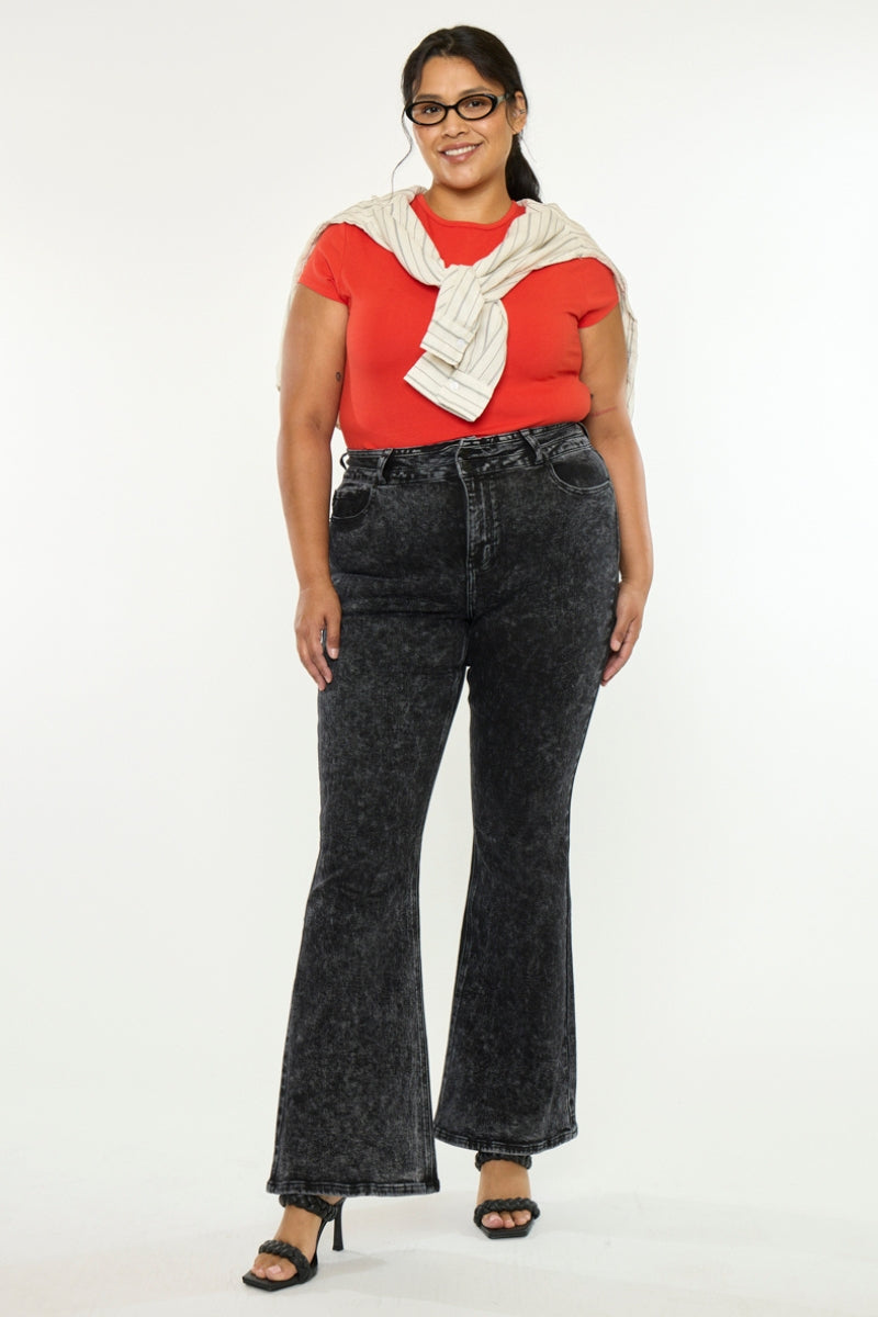 Amirah Ultra High Rise Flare (Plus Size) | Kancan USA