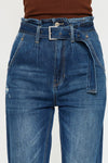Ilena Ultra High Rise Belted Paperbag Mom Jeans