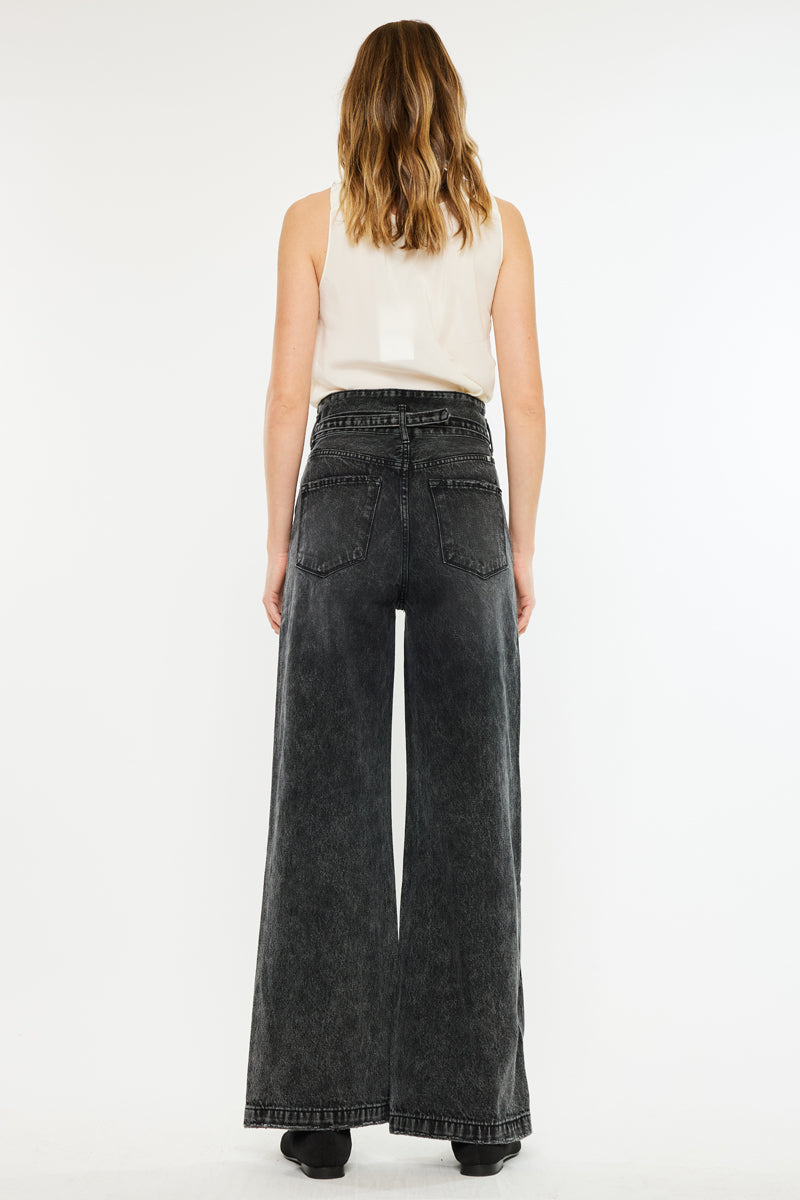 Zinc Ultra High Rise Belted 90's Wide Leg Jeans - Official Kancan USA