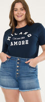 Devon High Rise Shorts (Plus Size)