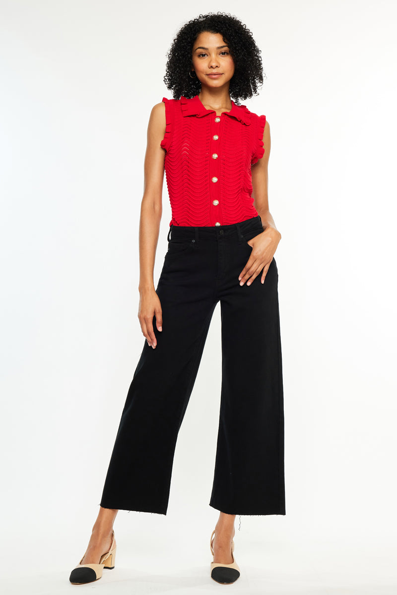 Dianella High Rise Crop Wide Leg Jeans - Official Kancan USA