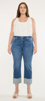 Gisela Mid Rise Crop Straight Jeans (Plus Size) - Official Kancan USA