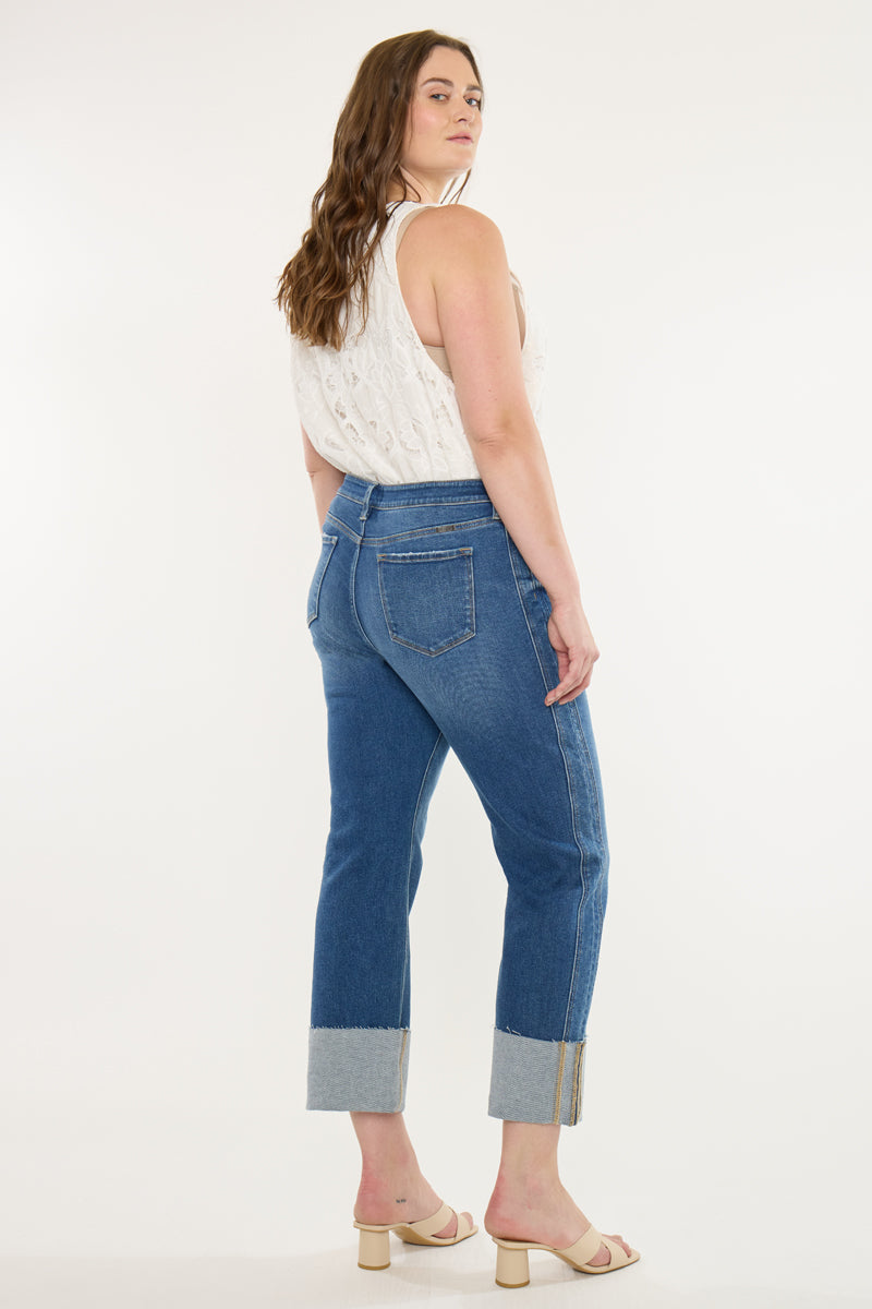 Gisela Mid Rise Crop Straight Jeans (Plus Size) - Official Kancan USA