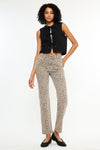 Pheonix High Rise Leopard Straight Jeans - Official Kancan USA
