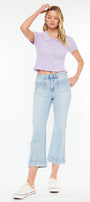 Angelina Mid Rise Relaxed Cropped Flare Jeans - Official Kancan USA