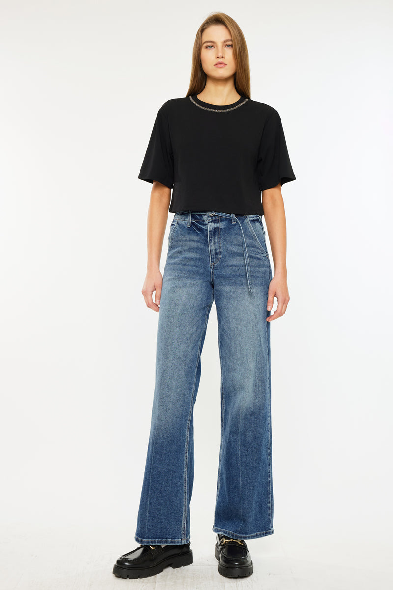 Leah Ultra High Rise Wide Leg Jeans - Official Kancan USA