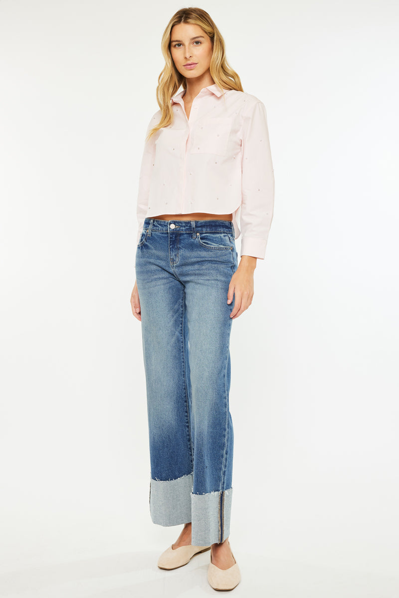 Sierra Mid Rise Wide Leg Jeans - Official Kancan USA