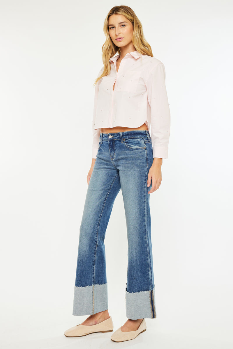Sierra Mid Rise Wide Leg Jeans - Official Kancan USA