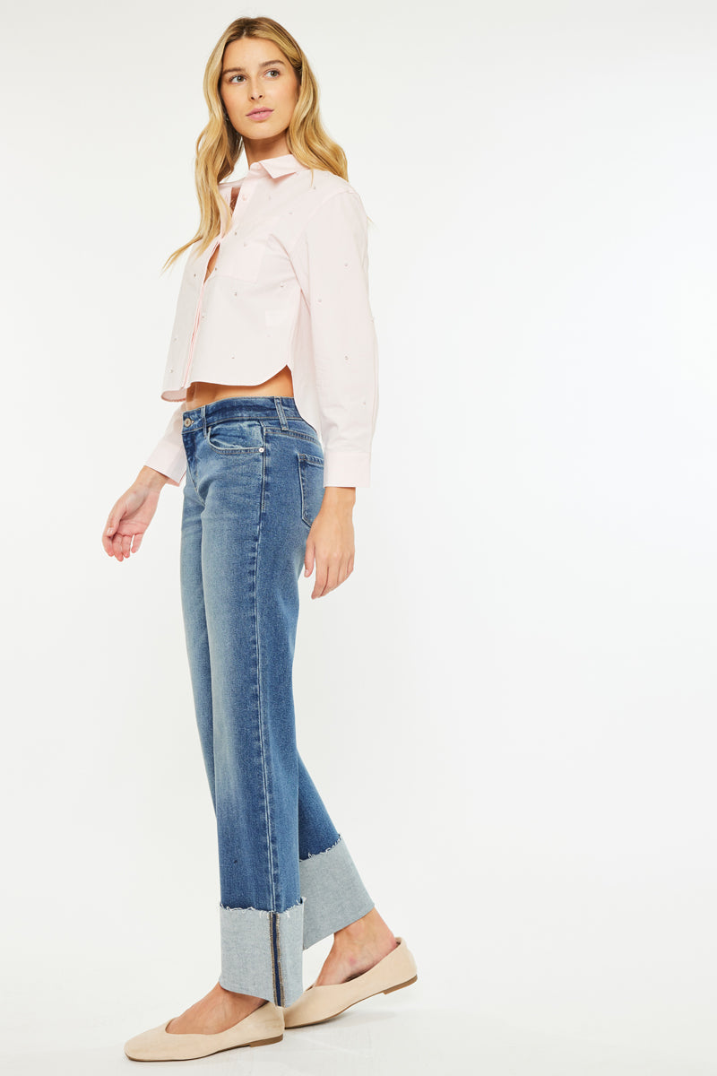 Sierra Mid Rise Wide Leg Jeans - Official Kancan USA