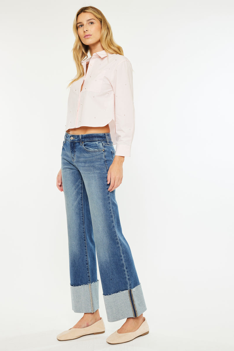 Sierra Mid Rise Wide Leg Jeans - Official Kancan USA