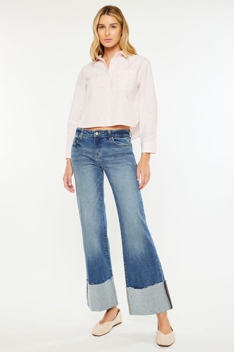 Sierra Mid Rise Wide Leg Jeans - Official Kancan USA