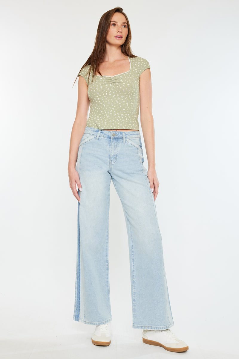 Mona High Rise Wide Leg Jeans - Official Kancan USA